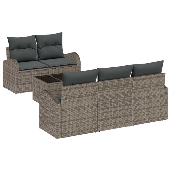 vidaXL Gartensofa-set Grau 55 x 55 x 37 cm Poly-Rattan