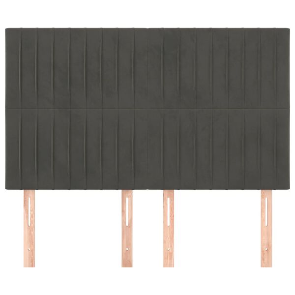 vidaXL Kopfteil Dunkelgrau 144 x 5 x 118/128 cm Samt