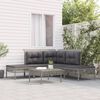 vidaXL 6-tlg. Garten-Lounge-Set mit Kissen Grau Poly Rattan