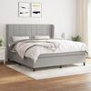 vidaXL Boxspringbett mit Matratze Hellgrau 180x200 cm Stoff