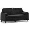 vidaXL 2-Sitzer-Sofa mit Kissen Schwarz 140 cm Samt