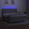 vidaXL Boxspringbett mit Matratze & LED Hellgrau 160x200 cm Stoff