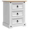 vidaXL Nachttisch Corona Wei&szlig; 53 x 39 x 66 cm Massives Kiefernholz