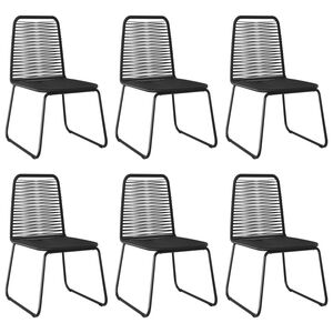 vidaXL Gartenst&uuml;hle 6 Stk. Poly Rattan Schwarz