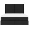 vidaXL Ottoman-Bett mit Matratze & LEDs Schwarz 140x200 cm Stoff