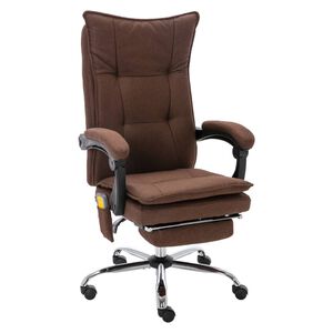 vidaXL Massage-B&uuml;rostuhl Braun Stoff