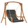 vidaXL Hollywoodschaukel mit Auflage Massivholz Fichte mit Teak-Finish