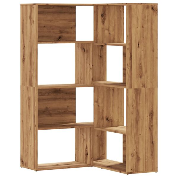 vidaXL Eck-B&uuml;cherregal 4 Etagen Artisan-Eiche 85x85x140 Holzwerkstoff