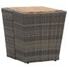 vidaXL Beistelltisch Grau 41,5&times;41,5&times;43 cm Poly Rattan & Massivholz