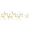 vidaXL LED Rentiere 7 stk. 40 LEDs Gold 44 x 18 x 65,5 cm PET
