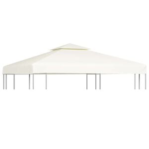 vidaXL Pavillon-Ersatzdach 310 g/m&sup2; Cremewei&szlig; 3x3 m