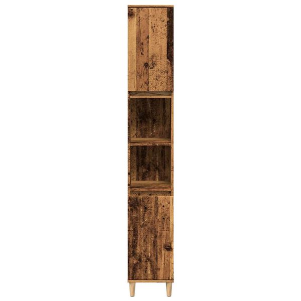 vidaXL Badschrank Altholz-Optik 30x30x190 cm Holzwerkstoff