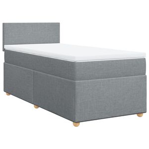 vidaXL Boxspringbett mit Matratze Hellgrau 80x200 cm Stoff