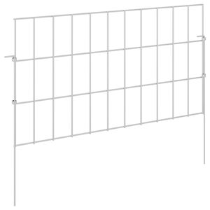 vidaXL Gartenzaun mit Pf&auml;hlen 12 stk. 55 x 30 cm Verzinkter Stahl