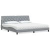 vidaXL Bett mit Matratze Hellgrau 200x200 cm Stoff