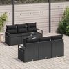 vidaXL Gartensofa-set mit Kissen 7 pcs Schwarz Poly-Rattan