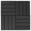 vidaXL Terrassenfliese 11 pcs Schwarz 30 x 30 cm WPC