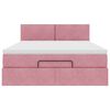 vidaXL Ottoman-Bett mit Matratze & LEDs Rosa 140x200 cm Samt