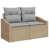 vidaXL Gartensofa-set mit Kissen 9 pcs Beige Poly-Rattan