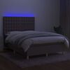 vidaXL Boxspringbett mit Matratze & LED Taupe 140x190 cm Stoff