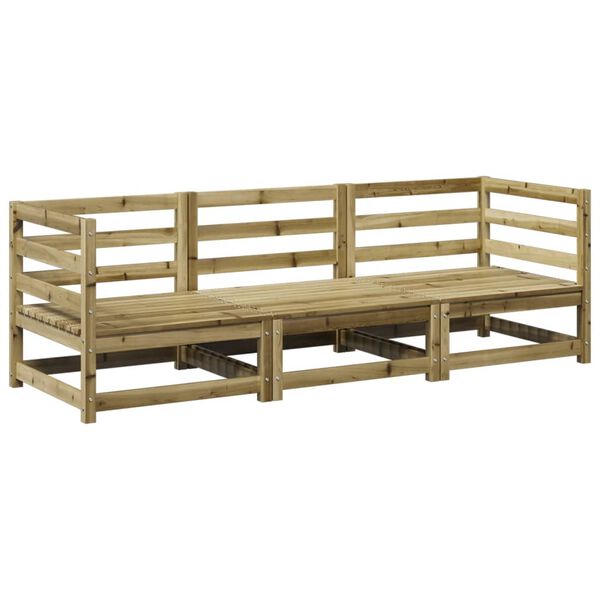 vidaXL 3-tlg. Garten-Sofagarnitur Kiefernholz Impr&auml;gniert