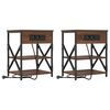 vidaXL Nachttisch 2 Stk. Braun Eichen-Optik 41 x 31 x 51 cm