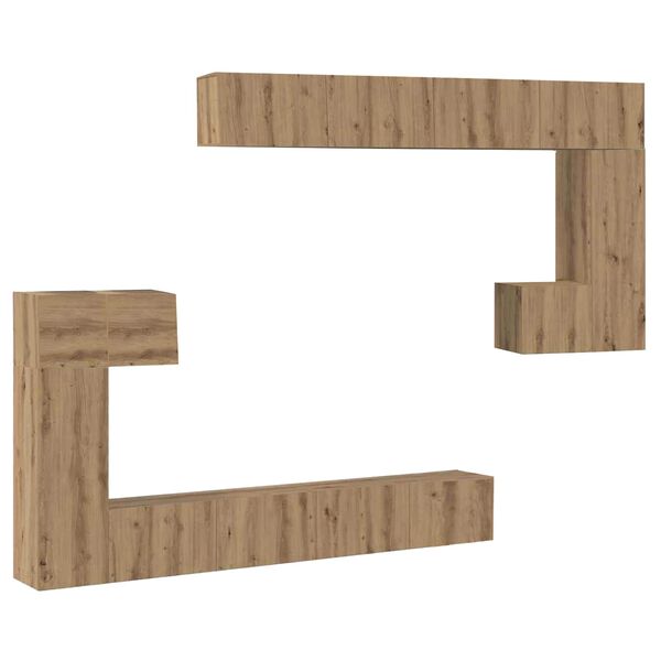 vidaXL TV-Einheiten Wandmontiert 4 pcs Artisan-Eiche Holzwerkstoff
