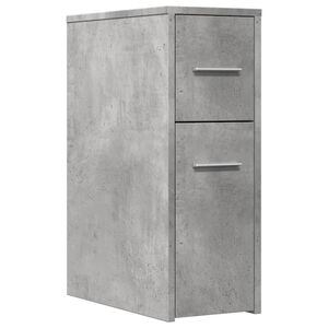 vidaXL Badschrank Schmal mit Rollen Betongrau Holzwerkstoff