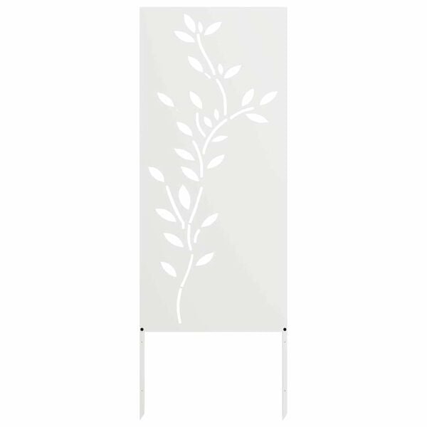vidaXL Garten Sichtschutz-Leinwand Floral Weiß 50 x 140 cm
