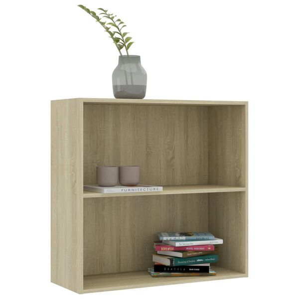 vidaXL Bücherregal Sonoma-Eiche 80x30x76,5 cm Holzwerkstoff