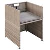vidaXL 13-tlg. Garten-Essgruppe mit Auflagen Poly Rattan Beige