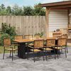 vidaXL Garten Essgruppe 9 pcs Schwarz und Braun Poly-Rattan