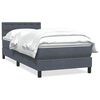 vidaXL Boxspringbett mit Matratze Dunkelgrau 100x210 cm Samt