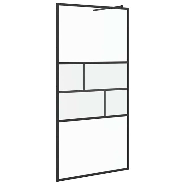 vidaXL Walk-in Duschwand Schwarz 80 x 195 x 0,5 cm Glas und Aluminium