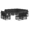 vidaXL Outdoor-Sofagarnitur Schwarz Polyester
