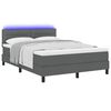 vidaXL Boxspringbett mit Matratze Dunkelgrau 140 x 190 cm Stoff