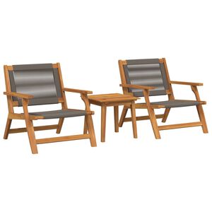 vidaXL Gartenstühle mit Tisch 3 pcs Grau Massivholz Akazie