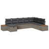 vidaXL Gartensofa-set mit Kissen mit Speicher Grau Poly-Rattan