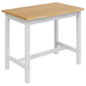 VidaXL Hohe Bar-Tisch EKAI Wei&szlig; 112 x 70 x 91 cm Massives Kiefernholz