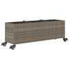 vidaXL Pflanzk&uuml;bel mit Rollen 2 Stk. Grau 107x32x38 cm Poly Rattan