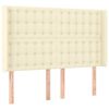 vidaXL Kopfteil mit Ohren Creme 147x16x118/128 cm Kunstleder
