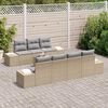 vidaXL Garten-Sofa-Set mit Kissen 8 pcs Beige Poly-Rattan