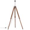 vidaXL Stativlampe Honigbraun und Schwarz Teak Massivholz 141 cm