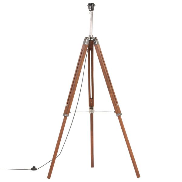 vidaXL Stativlampe Honigbraun und Schwarz Teak Massivholz 141 cm