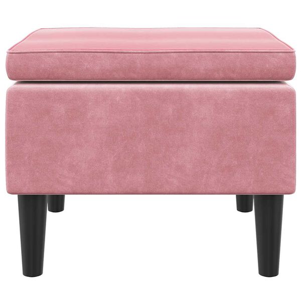 vidaXL Hocker mit Holzbeinen Rosa Samt