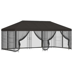 vidaXL Pavillon mit Seitenw&auml;nden 6 x 3 m Anthrazit Polyester und Stahl