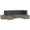 vidaXL Gartensofa-set 6 stk. Grau Poly-Rattan