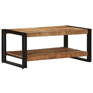 vidaXL Couchtisch 90x50x38 cm Raues Massivholz Mango
