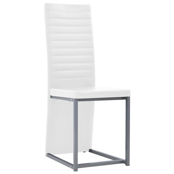 vidaXL Essgruppe 7-tlg. Stahl und Hartglas Schwarz und Wei&szlig;