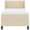 vidaXL Boxspringbett mit Matratze mit Kopfteil Creme 200 x 80 cm Stoff